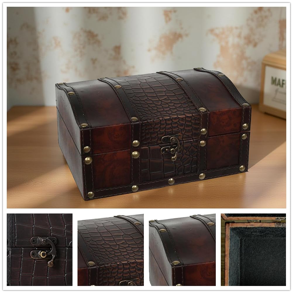 Hosley Decorative Wooden Storage Box with Leather Clasp 9 Inch Long. Ideal Gift for Wedding Special Occasion Study Home Den Dorm Spa Aromatherapy Settings Memories O4