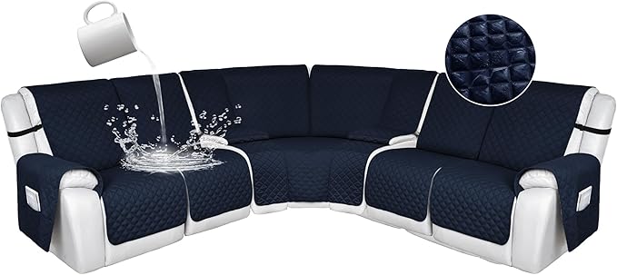 HDCAXKJ 100% Waterproof Reclining Sectional Couch Covers L Shape Recliner Sofa