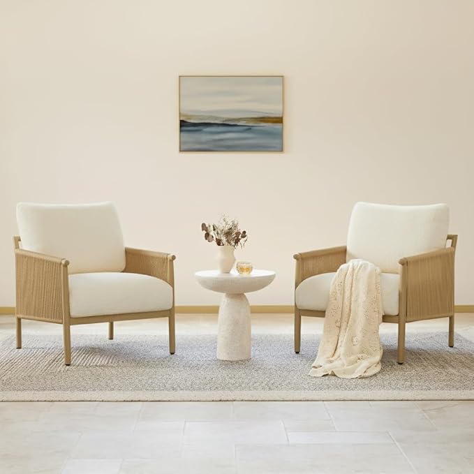 CHITA Accent Chairs Set of 2, Braid Modern Armchair