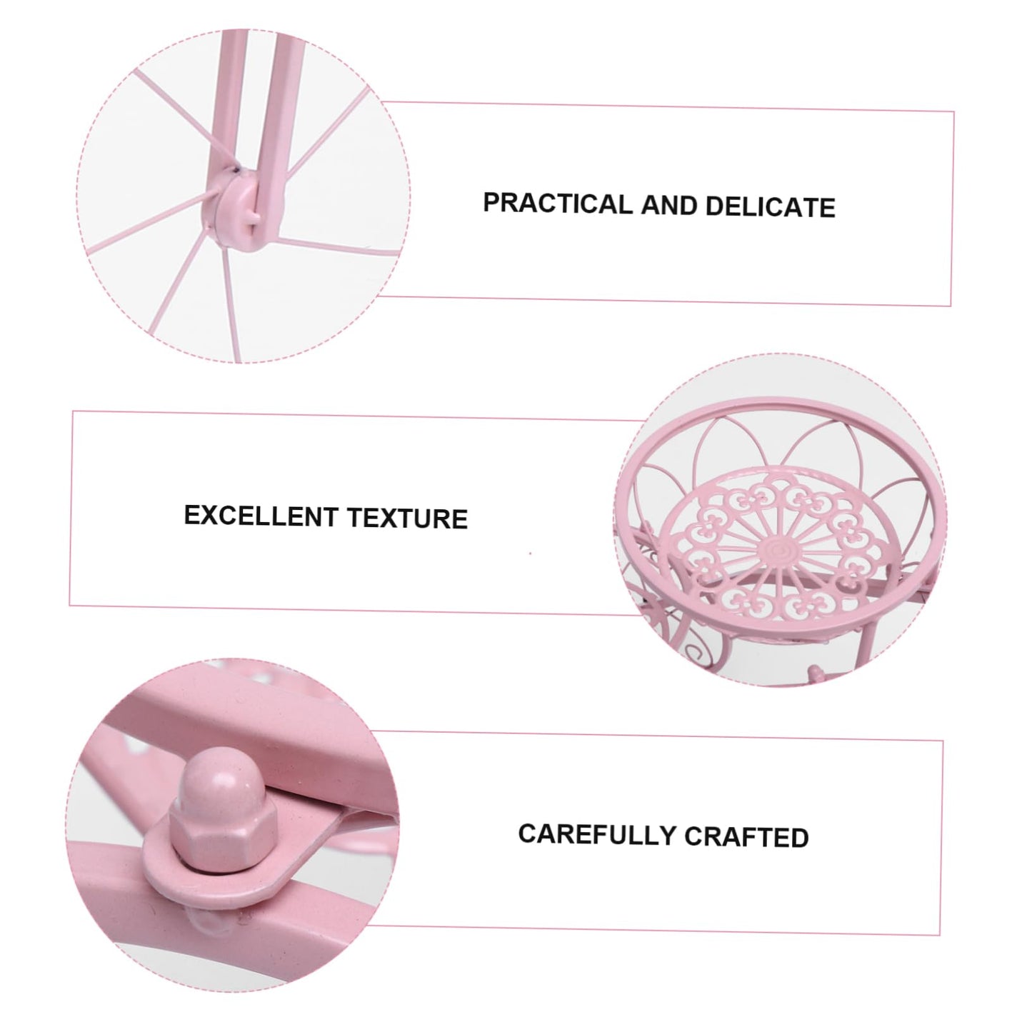 BCOATH Bicycle Plant Stand Multi-layer Flowerpot Rack Creative Iron Display for Balcony and Garden Durable and Unique Flower Holder Pink Color