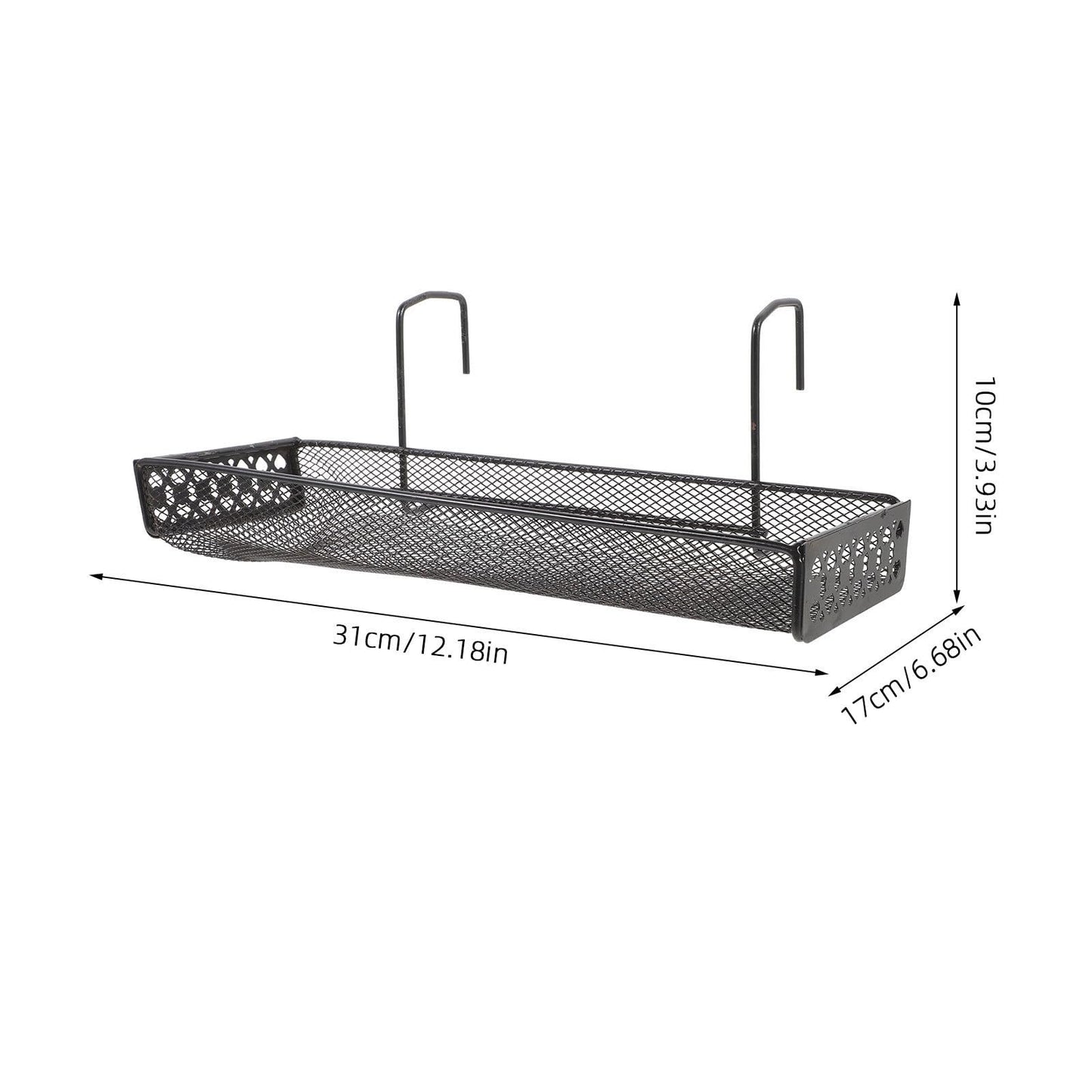 JHKNNK Black Metal Indoor Hanging Plant Stand Hooks Flower Rack Balcony Garden Patio Railing Shelf