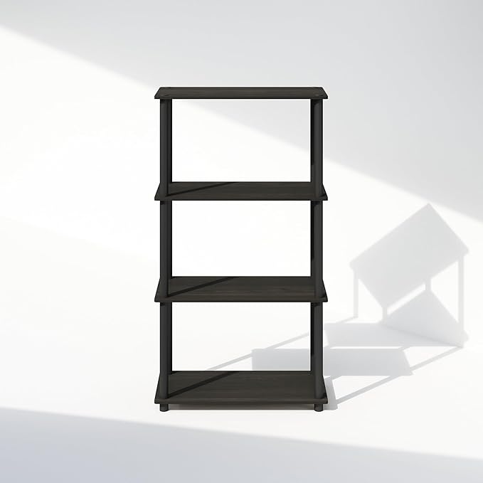 Furinno Turn-N-Tube Book Shelf, 4-Tier Bookshelf, Bookcase