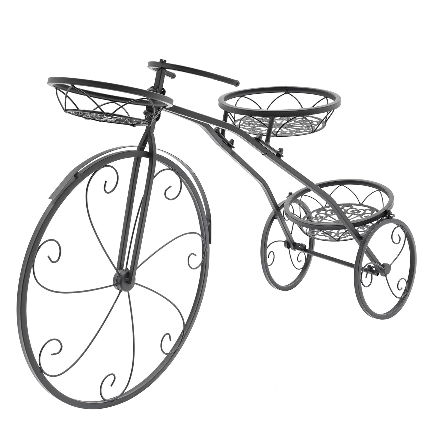 Crtohbnl Tricycle Plant Stand Large Detachable Bicycle Flower Shelf Flower Pot Cart Holder for Home Garden Patio