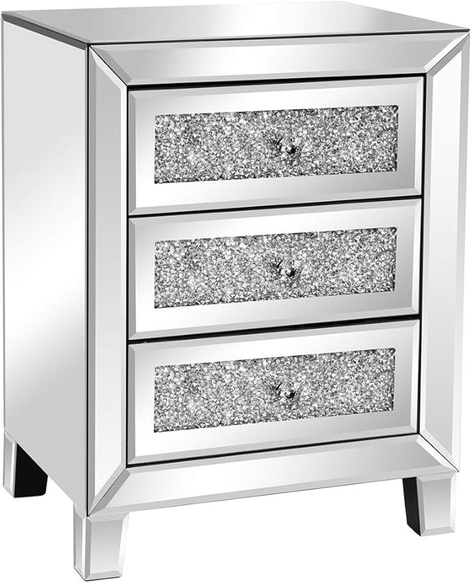 VINGLI Mirrored Nightstand