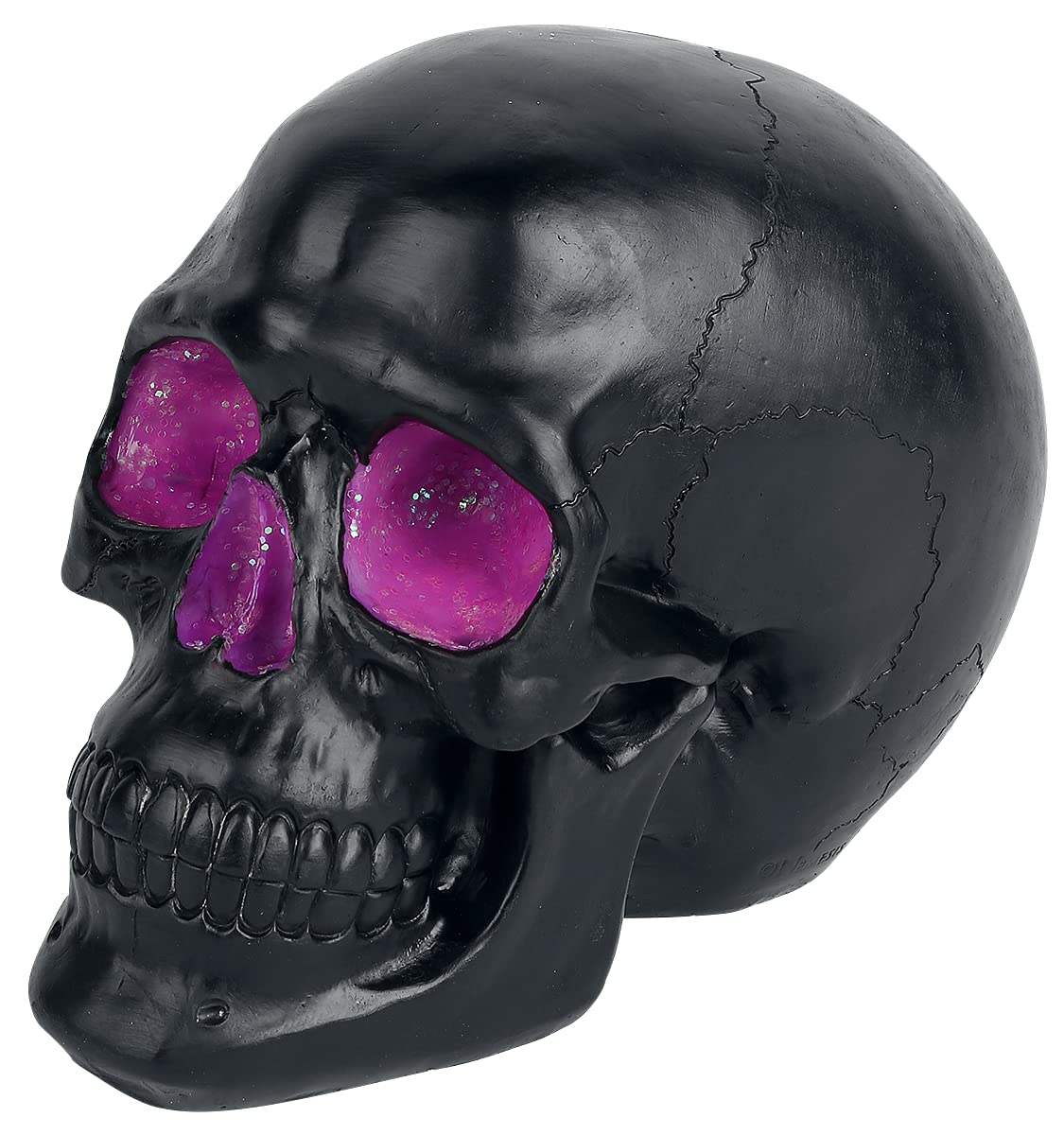 Nemesis Now Geode Skull Figurine, Black and Purple Gothic Glitter Crystal Skull Figurine, 17cm