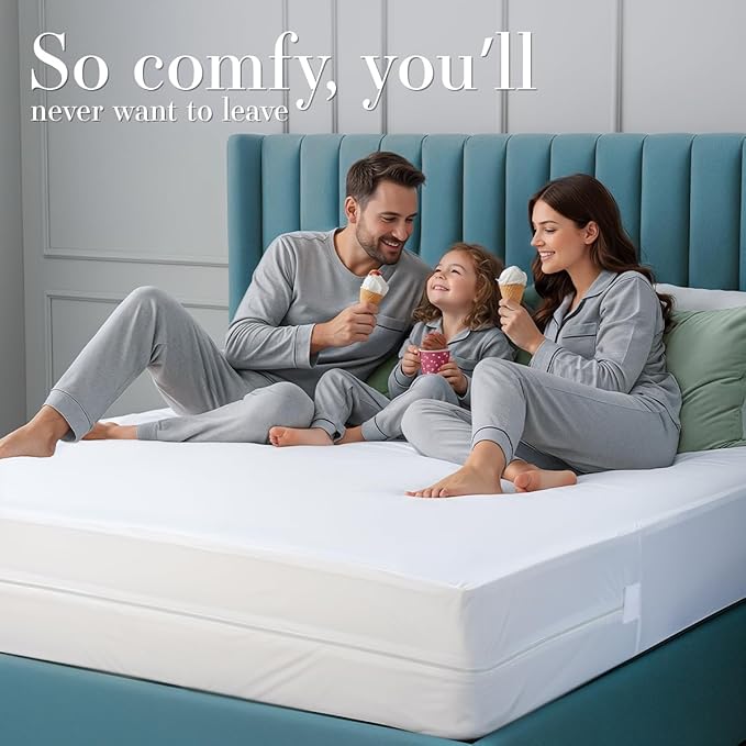 Utopia Bedding Mattress Protector Zippered Full XL Size, 100% Waterproof Bed
