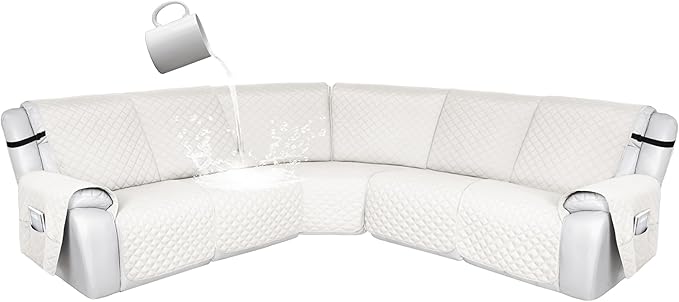 HDCAXKJ 100% Waterproof Reclining Sectional Couch Covers L Shape Recliner Sofa