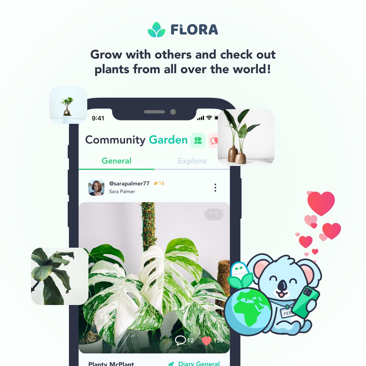 Flora Premium Plant Mister Spray Bottle Producing Gentle & Fine Mist for Precision Hydration, Dispersed Humidity & Moisture - Comes w App for Smart Plant Care (2 Packs)