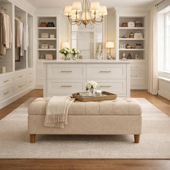Homepop Home Decor | Tufted Ainsley Button Storage Ottoman Bench