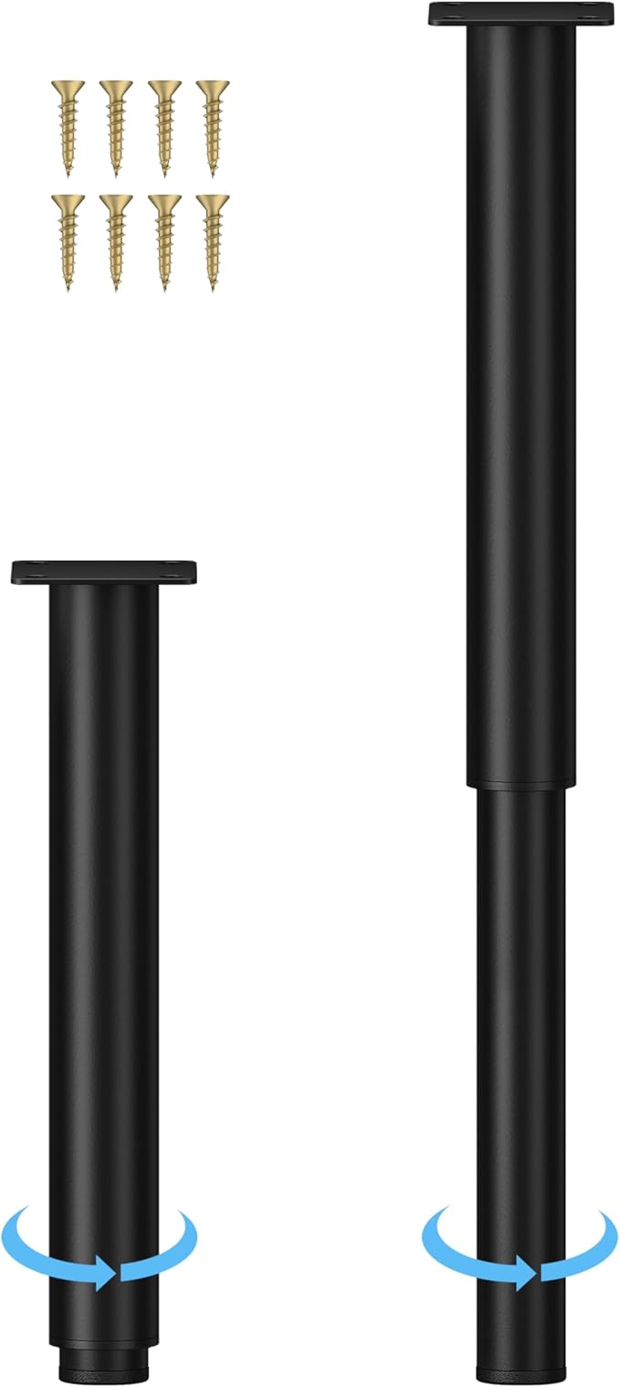 Metal Adjustable Furniture Legs 10-17 inch, Wlrrcwdttc Sofa Cabinet Legs