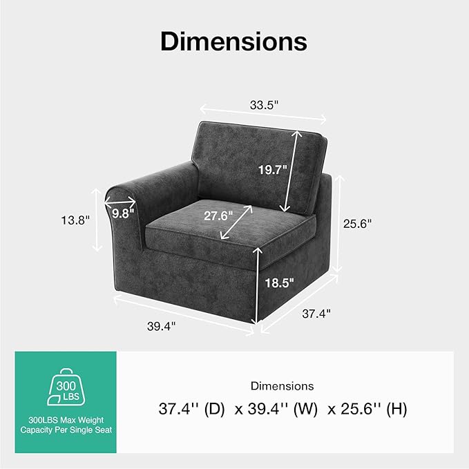 Novilla 108" Modular Sectional Sofa, Modular Sectional Couches