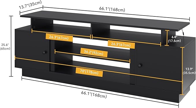 DWVO Modern TV Stand for 75 Inch TVs, Entertainment Center