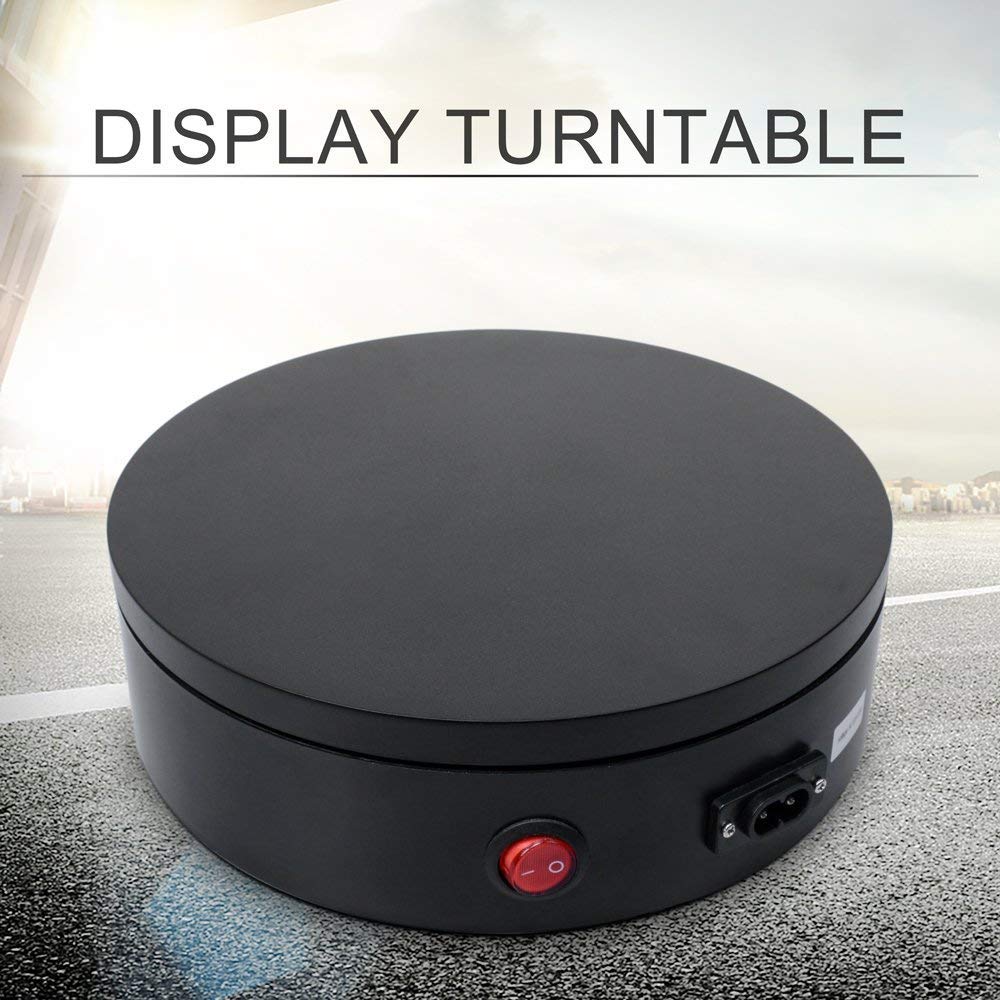 Motorized Photography Turntable, Automatic Revolving Platform Perfect for 360 Degree Images,Professional for Shop Display Stand,Product Display or Cake Display,55lb Load Dia 7.8inch- Black