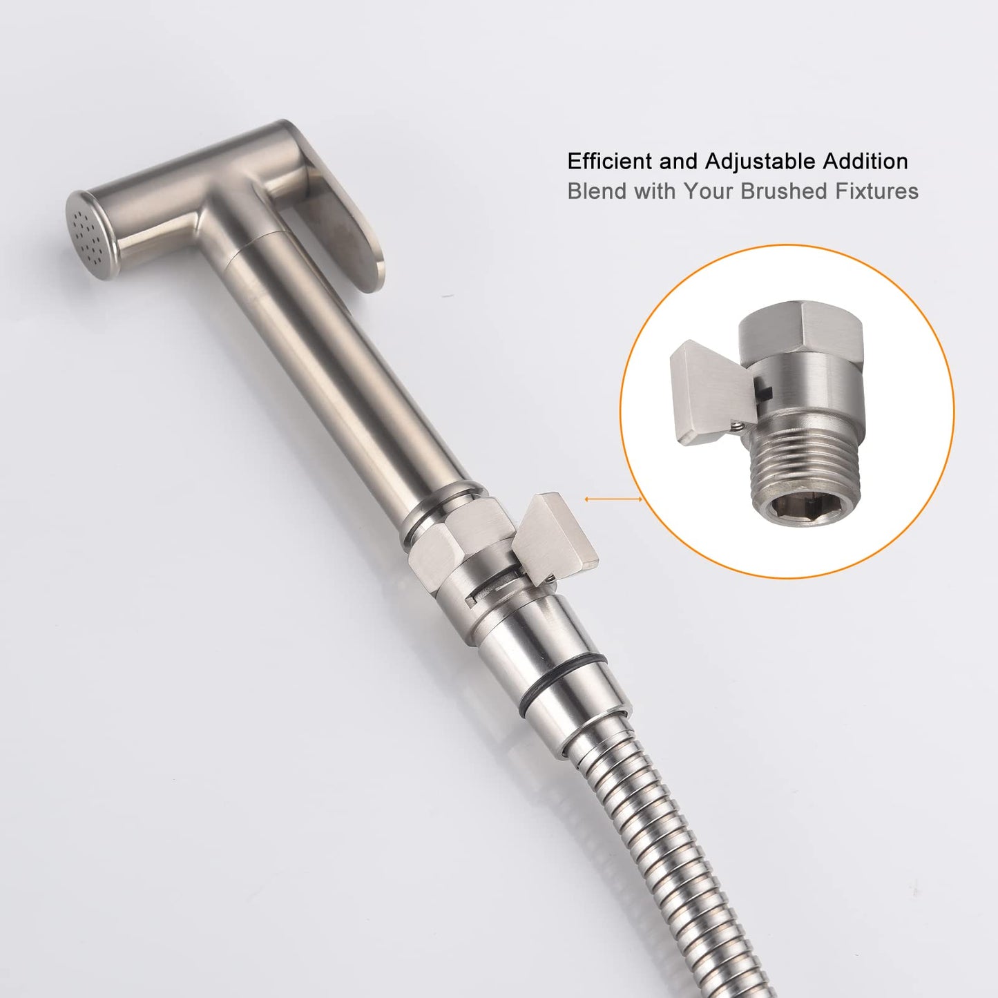 Shower Head Shut Off Valve, Brass G1/2“ Water Flow Control Valve for Shower head and Handheld, Water Pressure Regulator Replacement for Shower System(Brushed Nickel)