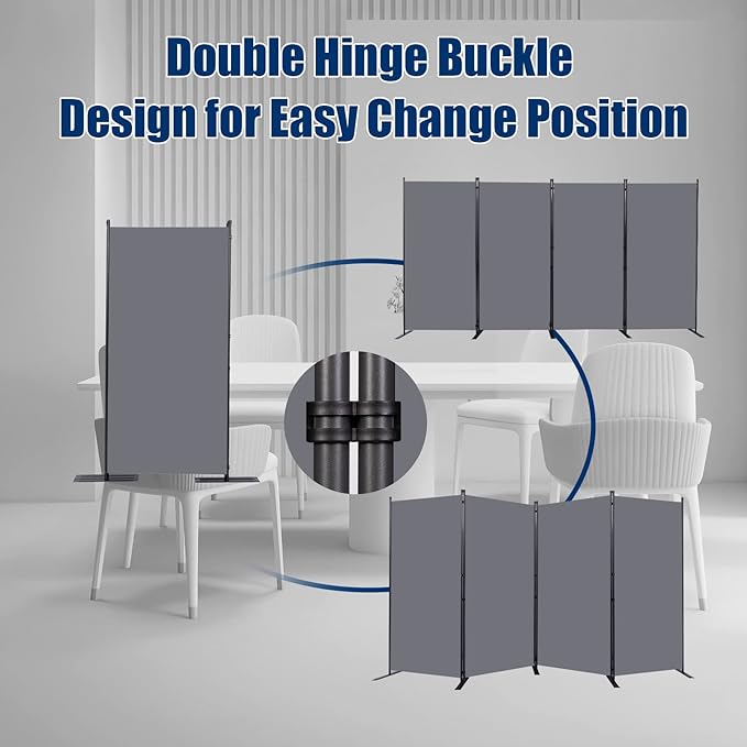 Room Divider 6FT Portable Room Dividers and Folding Privacy Screens, 4 Panel