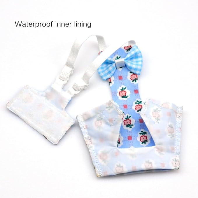 3PCS Bird Diaper with Adjustable Shoulder Strap Washable Parrot Diapers Reusable Bird Flight Suit Nappies Protective Breathable Nappy Clothes for Parakeet Macaw Conure (XXS-Pacific Parakeet)