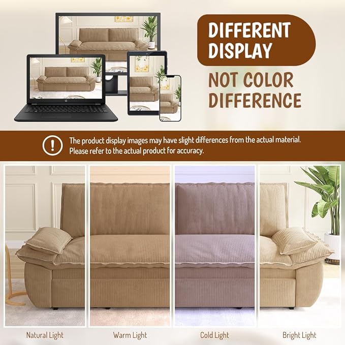 KEIKI 73.2" Luxury Queen Sleeper Sofa Bed, 3-in-1 Convertible Pull Out Couch