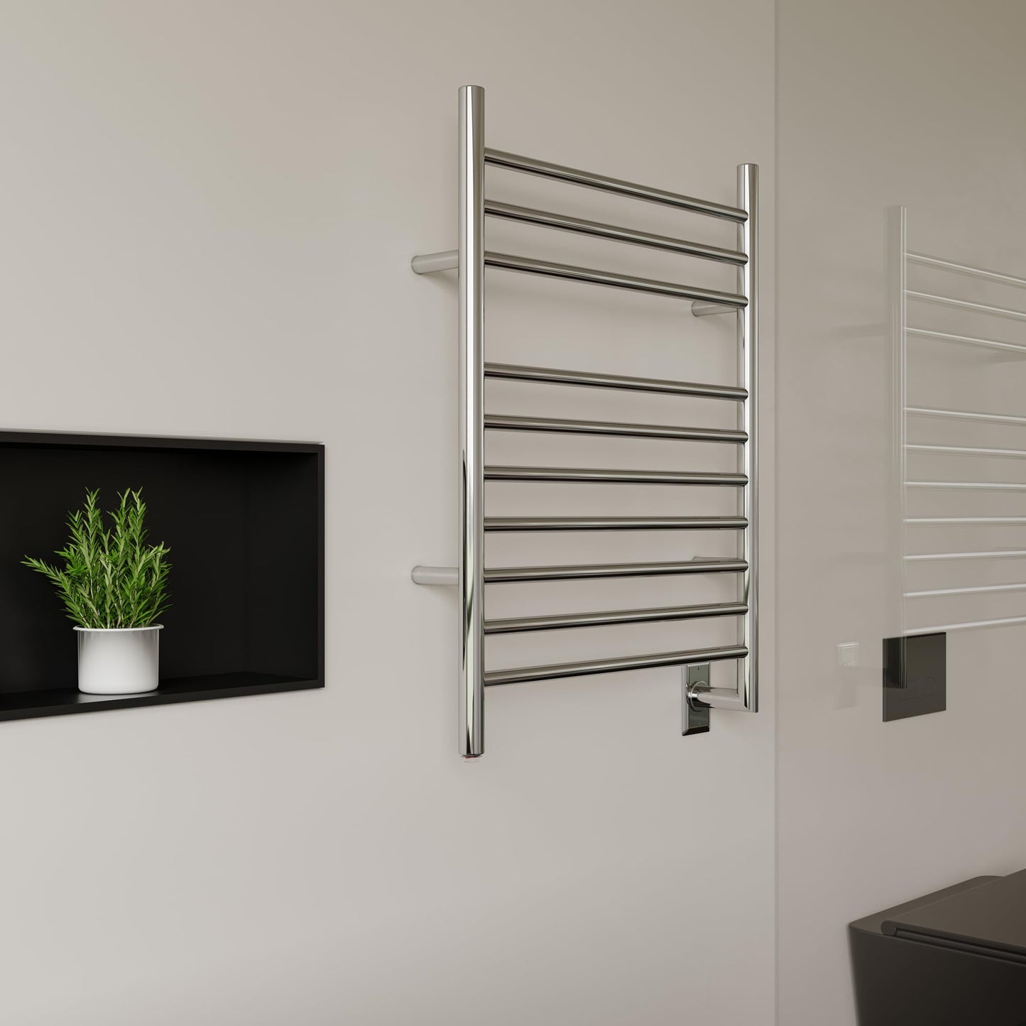 HEATGENE Towel Warmer Wall-Mounted Hardwired Heated Towel Rack Hot Towel Bar Brushed