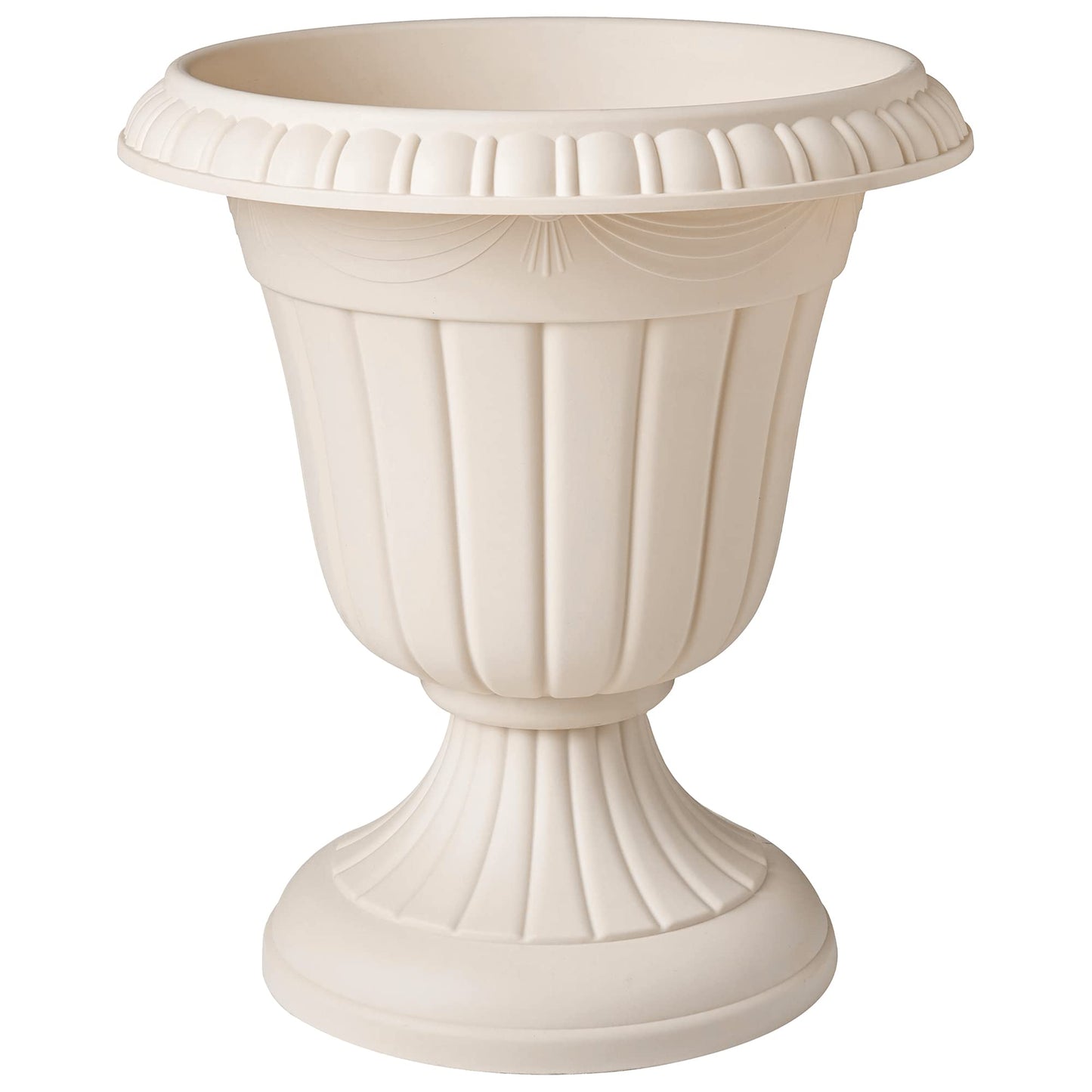 Arcadia Garden Products PL10BG Classic Traditional Plastic Urn Planter Indoor/Outdoor 15" x 13", Beige