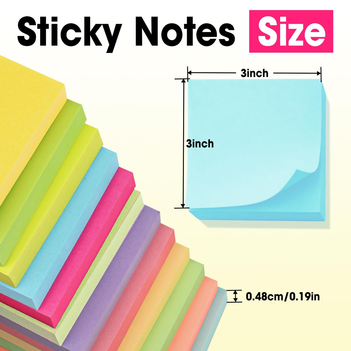 150 Pads Sticky Notes 3x3, Self-Stick Pads Bulk Bright Colors, School Supplies, Office Products, 50 Sheet/Pad