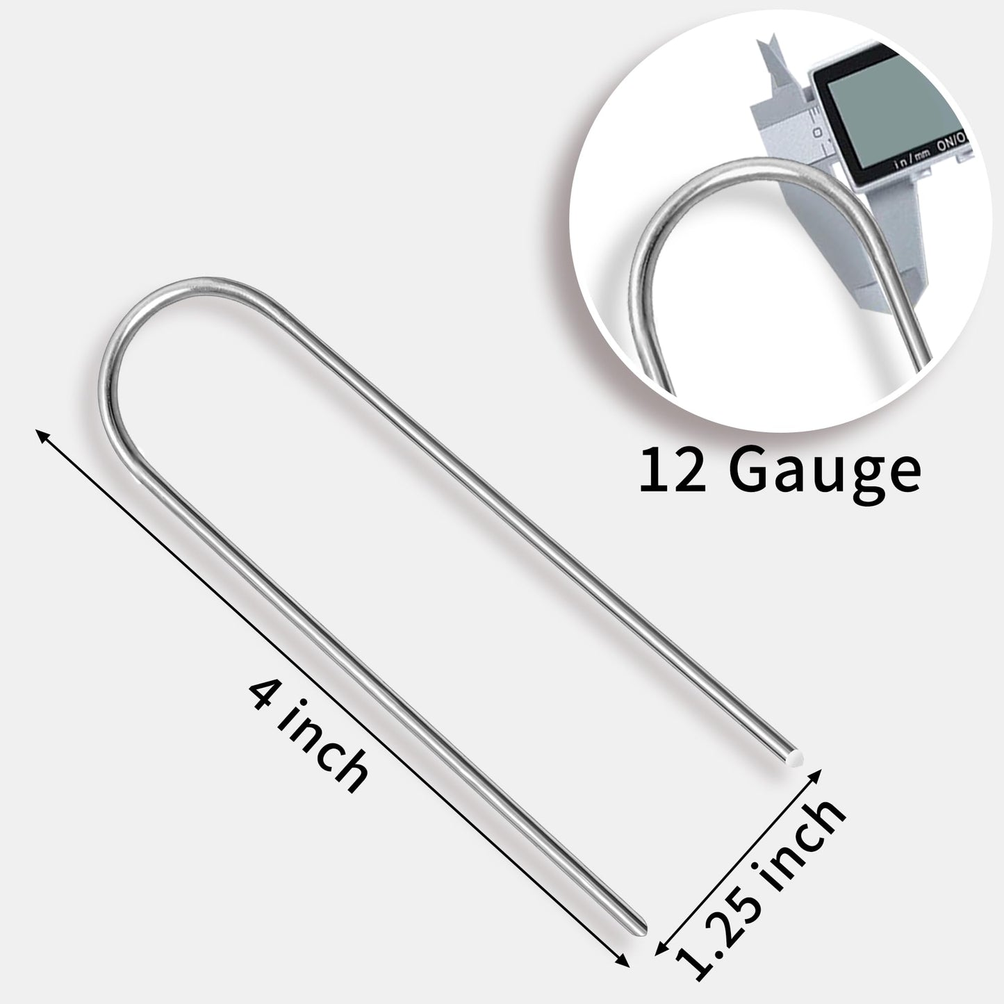 ToolTide 100 Pack 4 Inch U Shaped Garden Stakes Galvanized Drip Irrigation Stakes Landscape Staples Soaker Hose Stakes Anti-Rust Drip Line Stakes for Ground Drip Tubing Weed Barrier Fabric Plant Cover
