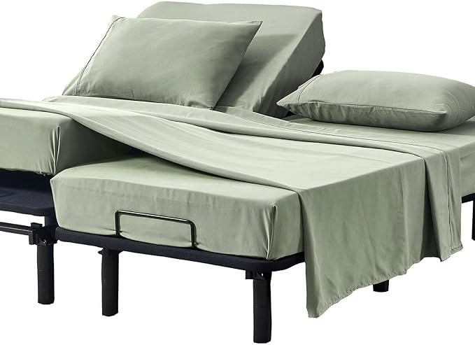 Kingnex Split Queen Sheets for Adjustable Bed Soft 1800 Microfiber 5 Pieces