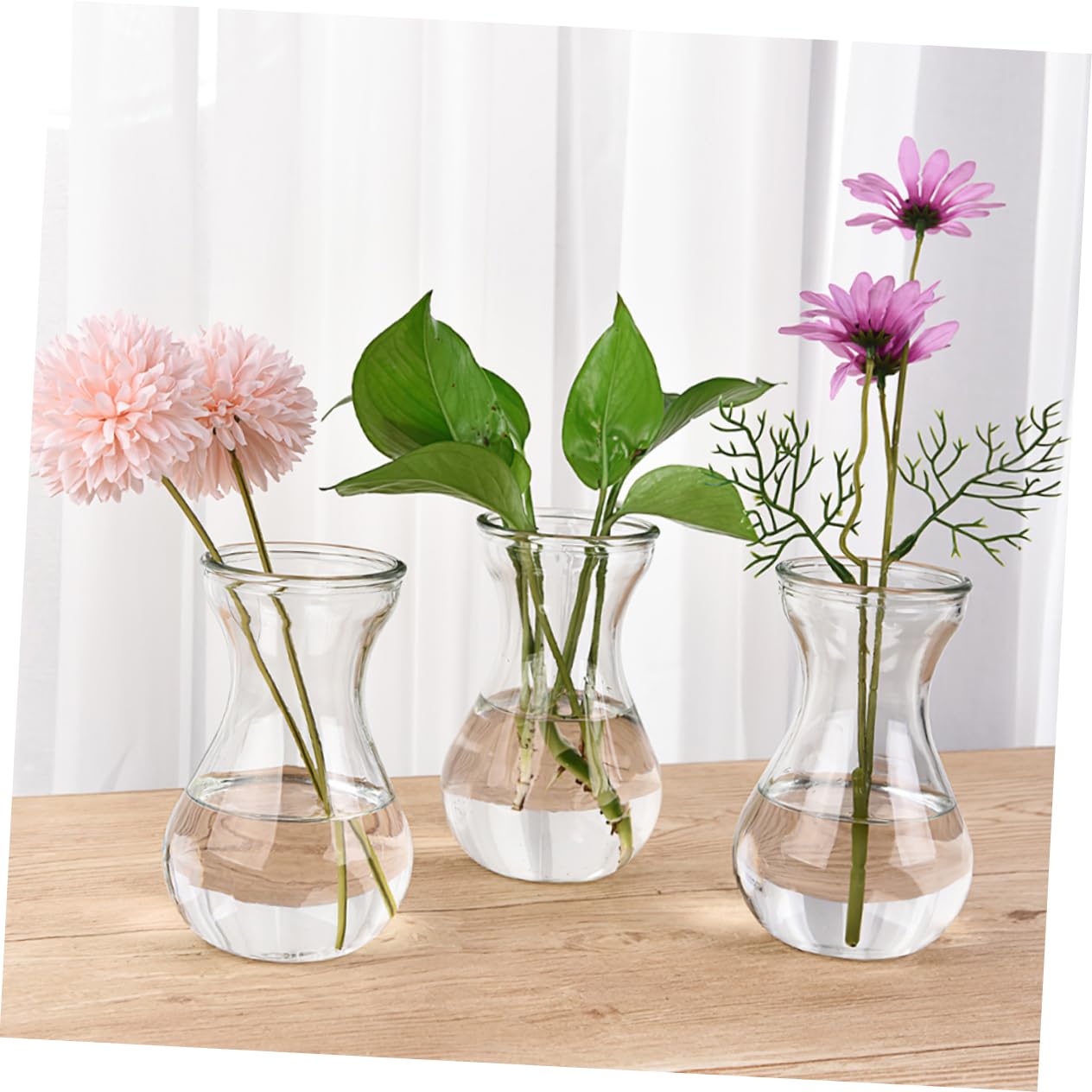 Hemobllo 5Pcs Desktop Glass Planter Decorative Vases for Home Office Unique Terrarium Design for Flower Arrangement Plant Display for Tabletop Shelf Decor