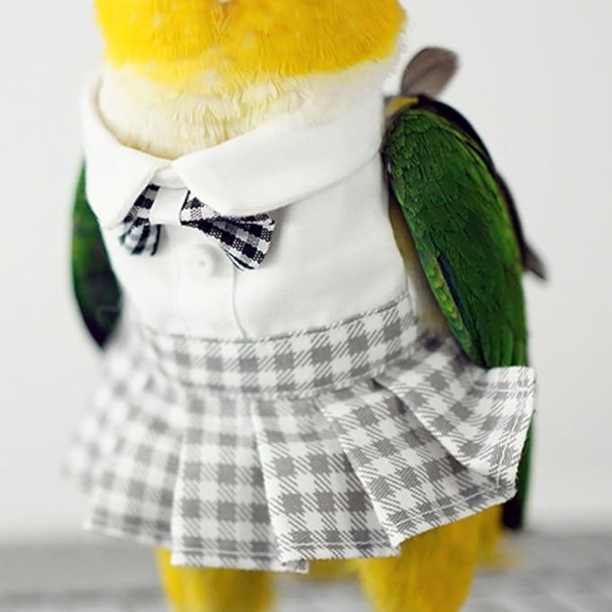 Bird Costume Bird Diaper Flight Suit Cute JK Dress Dress Skirt Clothes Cosplay Photo Prop for Parrots Macaw Cockatoo (Without Diaper,Sulphur-Crested Cockatoo)