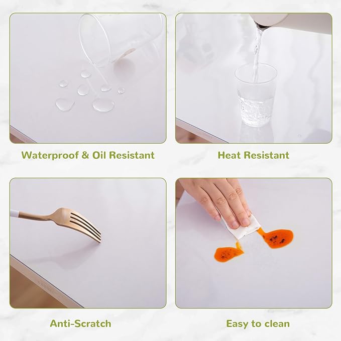 18 x 60 Inch Clear Table Cover Protector, Clear Desk Mat, 1.5mm Plastic Table Cover, Vinyl Table Protector, Desk Mats on Top of Desks