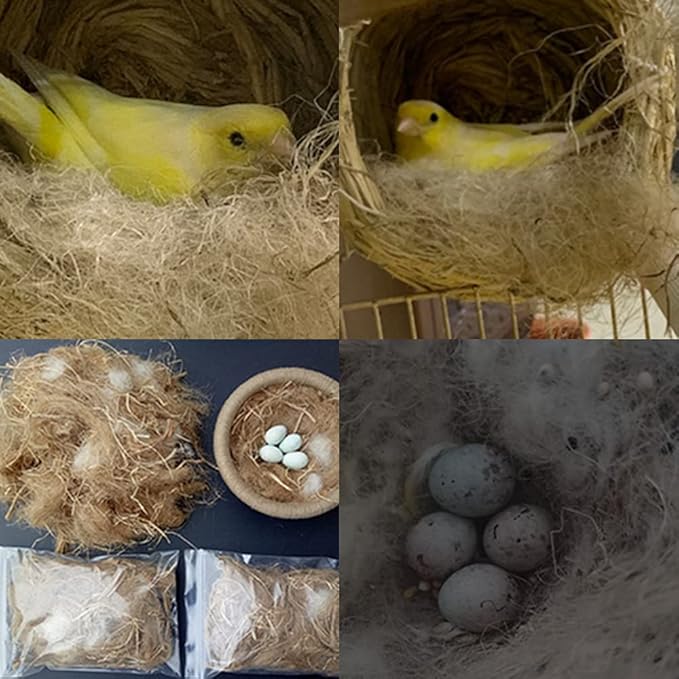 YJJKJ Natural Mixing Nesting Material Pads for Bird Nest, Bird Nest Nesting Liners Great for Nest Building and Hideouts (80G / 2.8OZ)