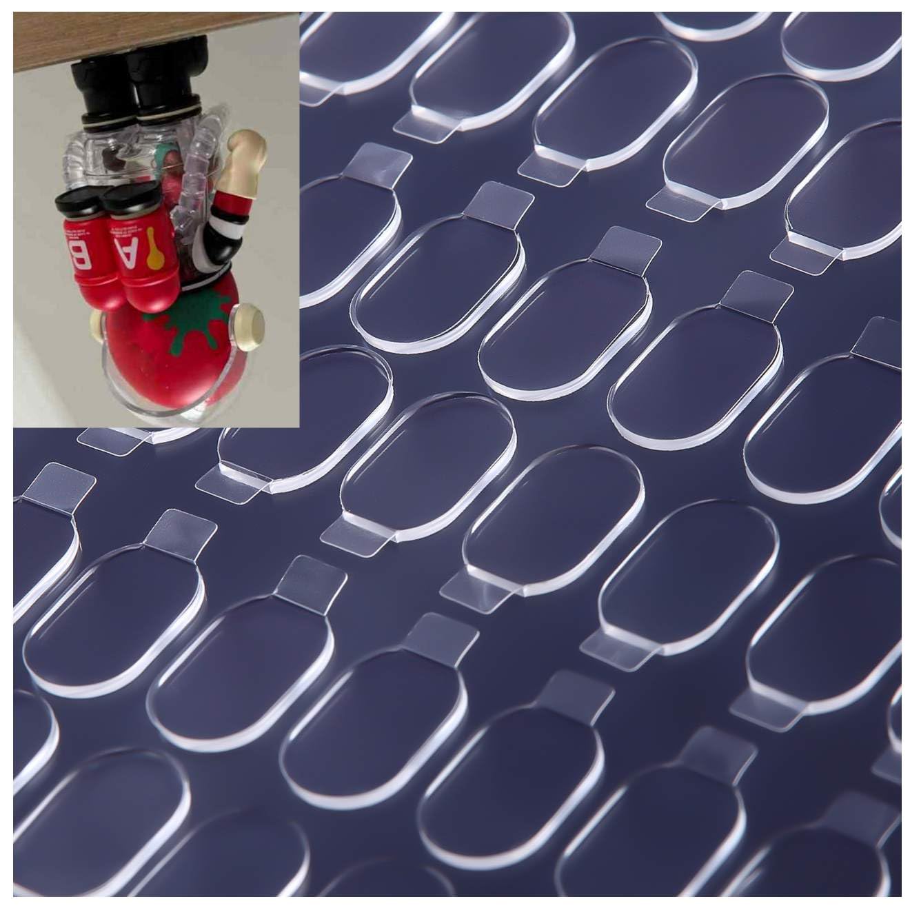 Double Sided Adhesive Putty with Pull Tabs, 300 Removable Clear Dots Sticky Tack, 0.31''x0.51''Waterproof Poster Putty Glue Dot for Party Decoration