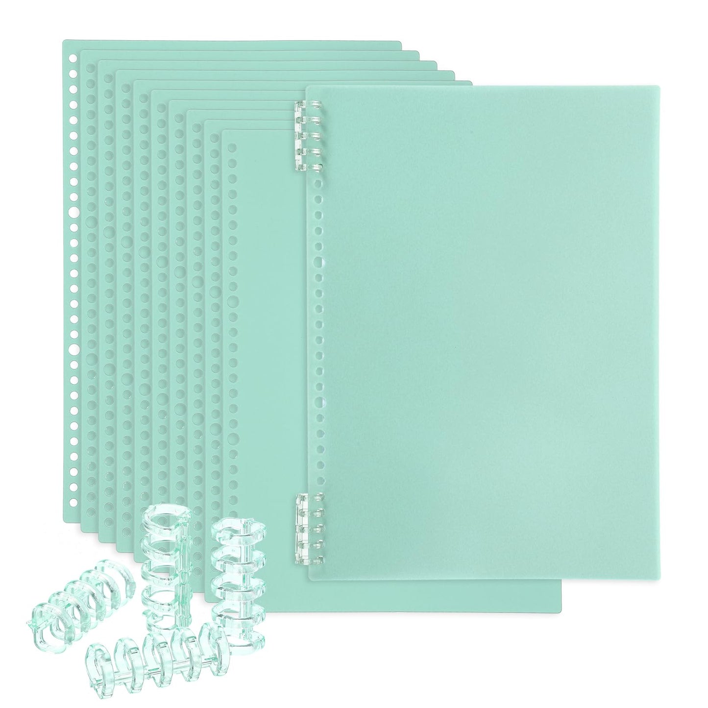 PATIKIL 12 Pack Binding Covers, A4(11.8x8.5 Inch) 22 Mil Plastic Notebook Covers Sheets with Binding Comb for Book Report Presentation, Light Green