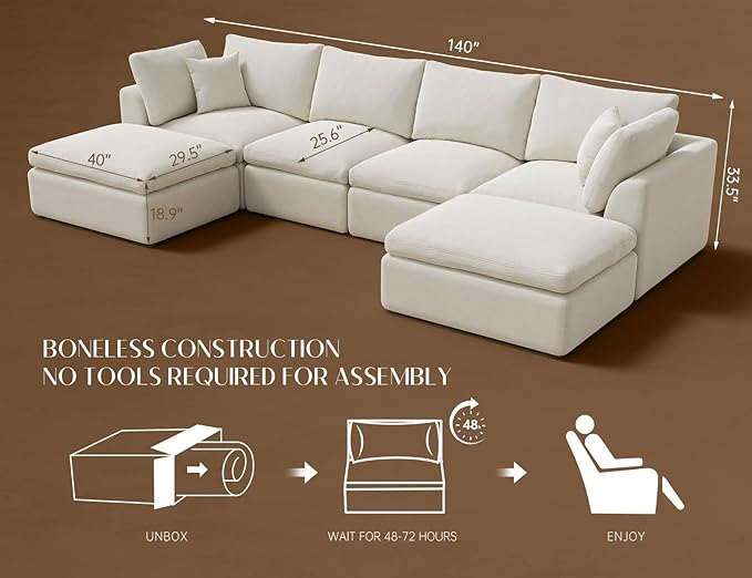 ohllob Oversized Cloud Sectional Couches