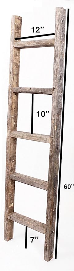 BARNWOODUSA Rustic Decorative Ladder