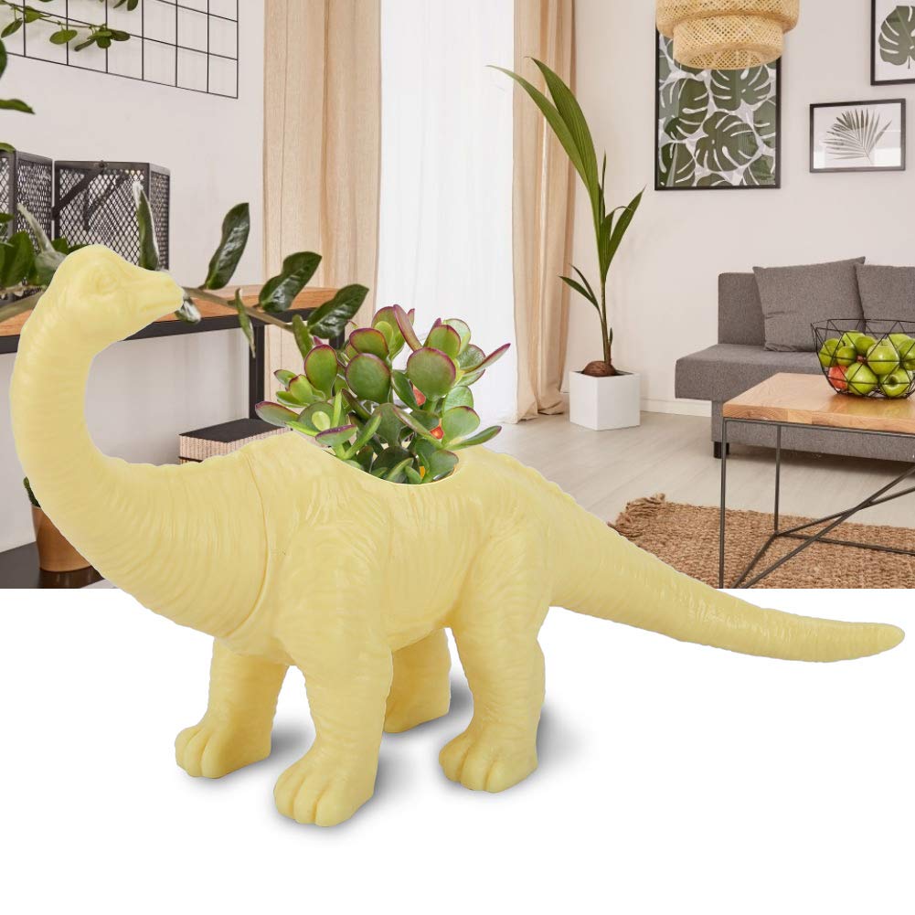 Yosoo Flower Pot, Personality Dinosaur Animal Flower Pot Plant Pot Garden Decoration Home Decoration(Yellow)