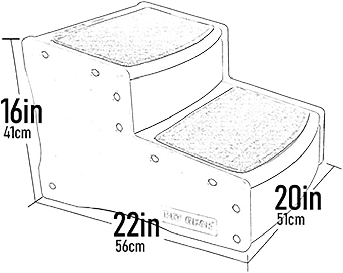 Pet Gear Easy Step II Extra Wide Pet Stairs, Dark Mocha | 2 Step, For Cats/Dogs up to 200 pounds, Removable/Washable Carpet, Easy Assembly, No Tools Required