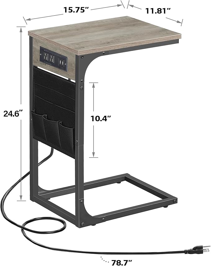 TUTOTAK C Shaped End Table