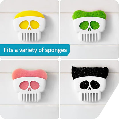 PELEG DESIGN Brain Drain White Skull Sponge Holder