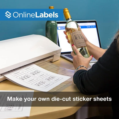 8.5 x 11 Clear Frosted Matte Sticker Paper (Inkjet Printers Only) - 500 Sheets - Full Sheet Labels - OnlineLabels