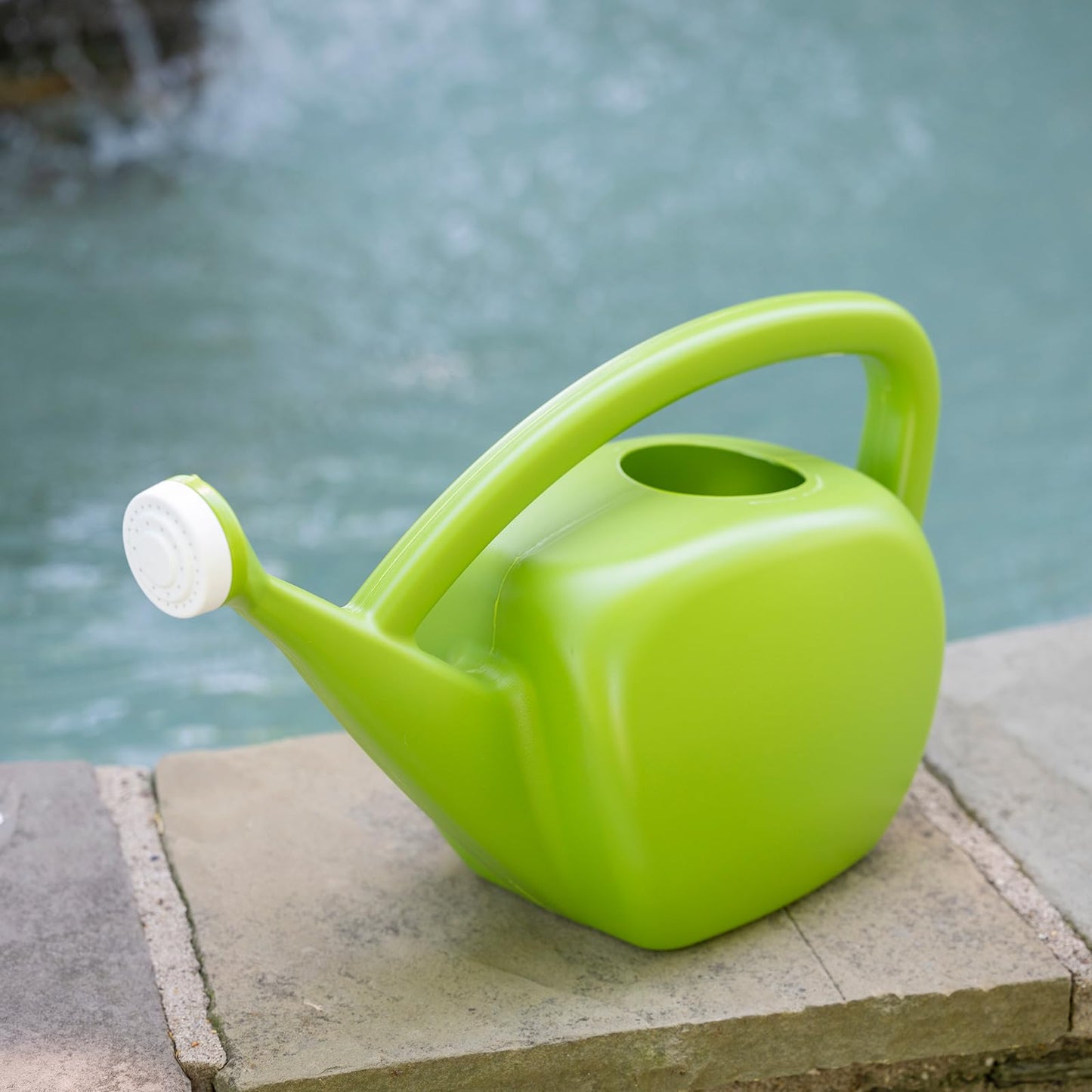 Root & Vessel 2 Gallon Watering Can Outdoor, Made in USA, Large Fill Hole & Long Spout & Handle for Ease of Use, Removable Nozzle, Outdoor & Indoor Use, Green