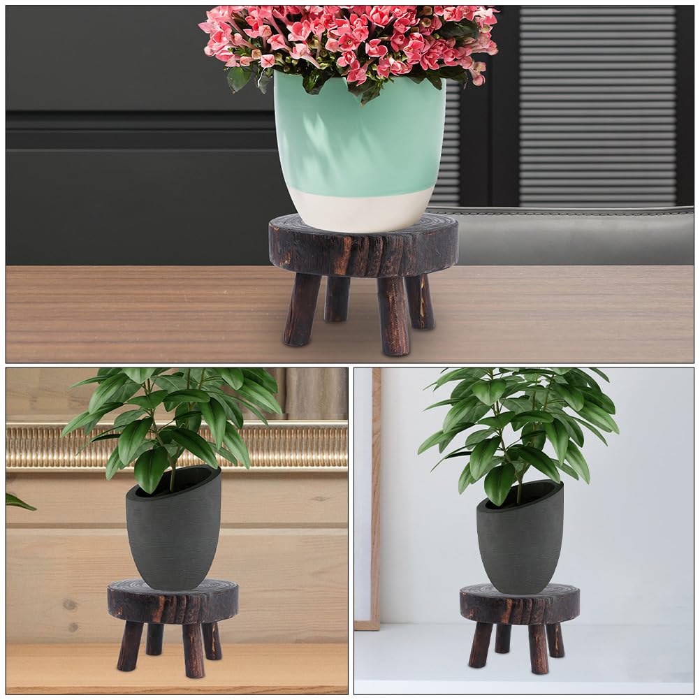 KONTONTY 1Pc Decorative Wooden Flowerpot Rack Elegant Wooden Plant Stand for Indoor and Outdoor Use Stylish Flowerpot Display Rack for and Patio Decor