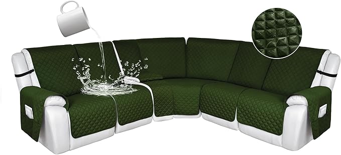 HDCAXKJ 100% Waterproof Reclining Sectional Couch Covers L Shape Recliner Sofa