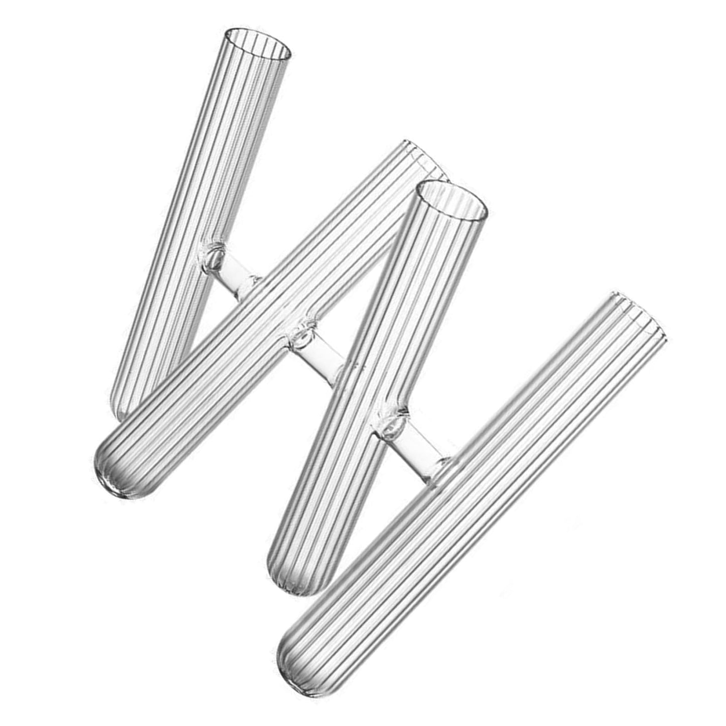 Glass Flower Vases 3/4 Tube Plant Terrariums for Hydroponic Plant Container Home Wedding Decorations Striped Glass Vases