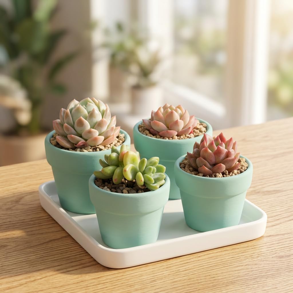Yuvori Mini Pastel Terracotta Pots for Micro Gardens – 30 Pack, 1.7” Tiny Breathable Clay Planters, Macaron Colors, for Moss, Fairy Gardens, Dollhouses, and Succulents (Painted Grey, 1.2 Inch)