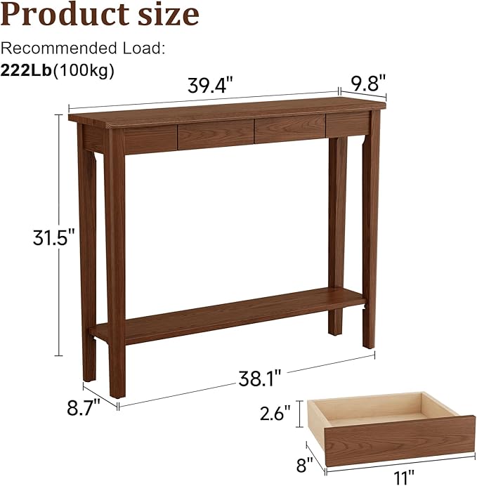 AQIMUELE Wood Console Table