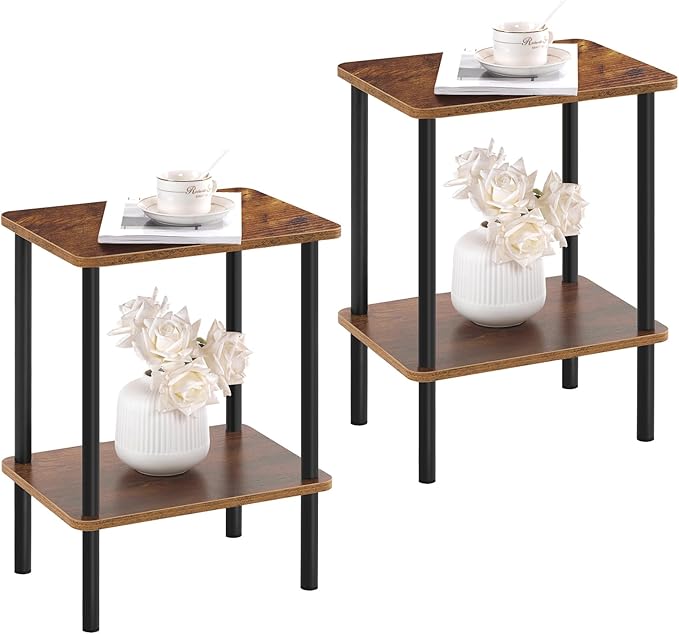 Apicizon 2 Tier End Table Set of 2, Small Side Table