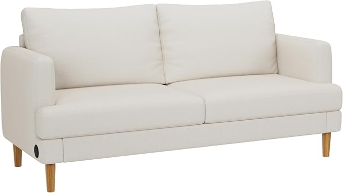 70" Modern Loveseat Sofa with USB Type-C Ports, Linen Fabric 2-Seater Deep Seat
