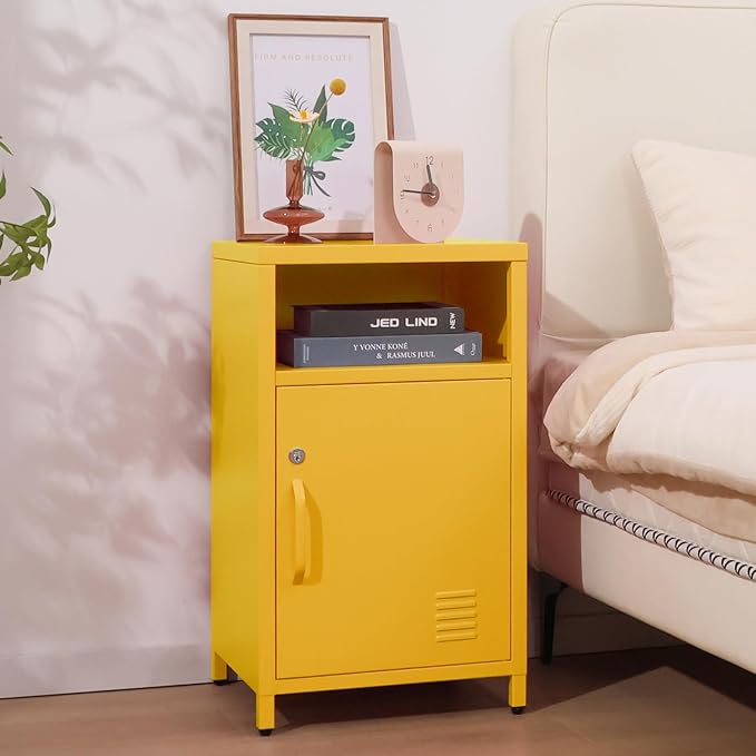 ALBAD Compact Metal Nightstand