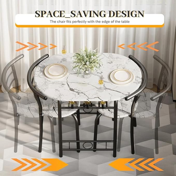 Shahoo 3-Piece Wooden Dining Table Set, Kitchen Breakfast Nook Sets