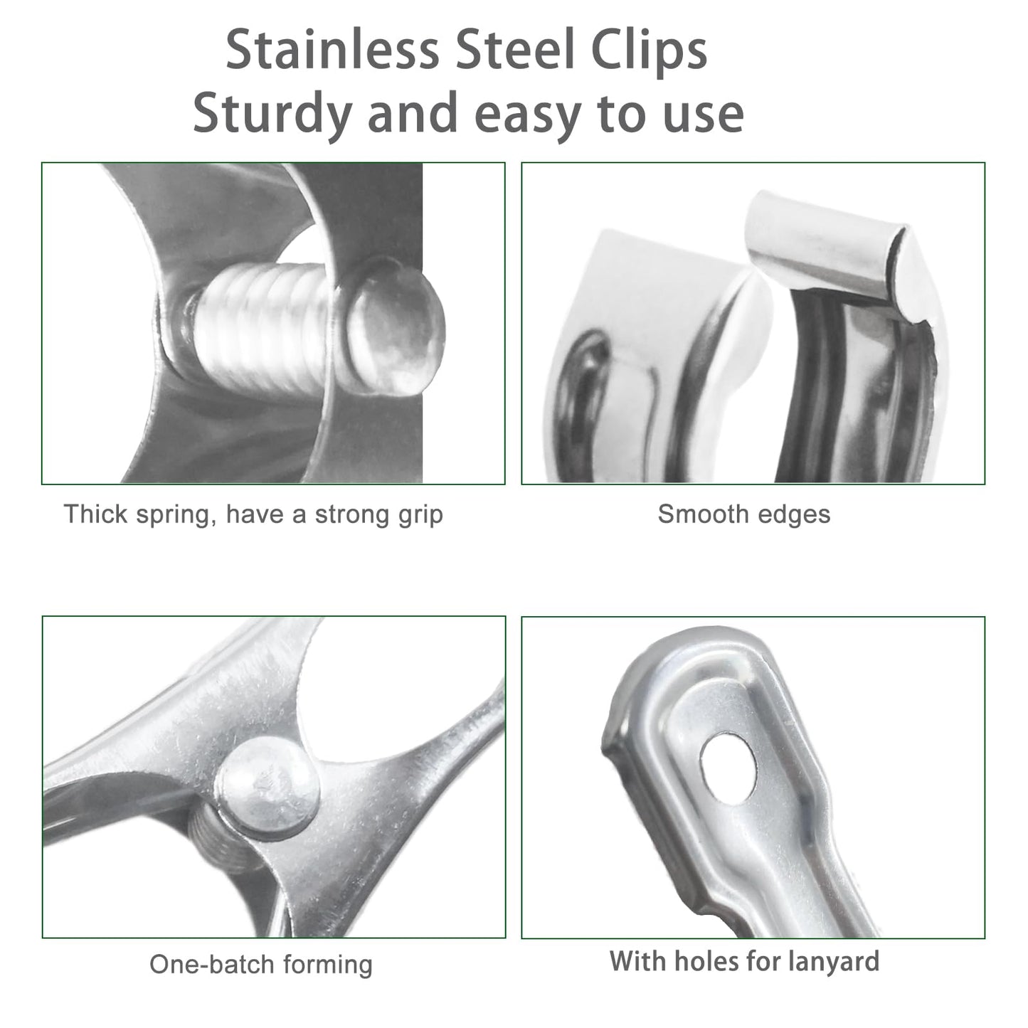 Samhopo 80 Pcs 2inches Gardening Clips for Netting, Metal Clamps Made of Stainless Steel, Have a Strong Grip of Greenhouse Clips Keep the Plant Cover on Garden Hoops